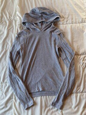 Aritzia HomeStretch Rib Hoodie - Heather Chrome